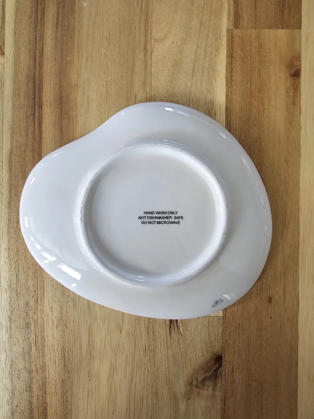 White Ceramic Egg-Yolk Accent Small Plate - Yellow Center